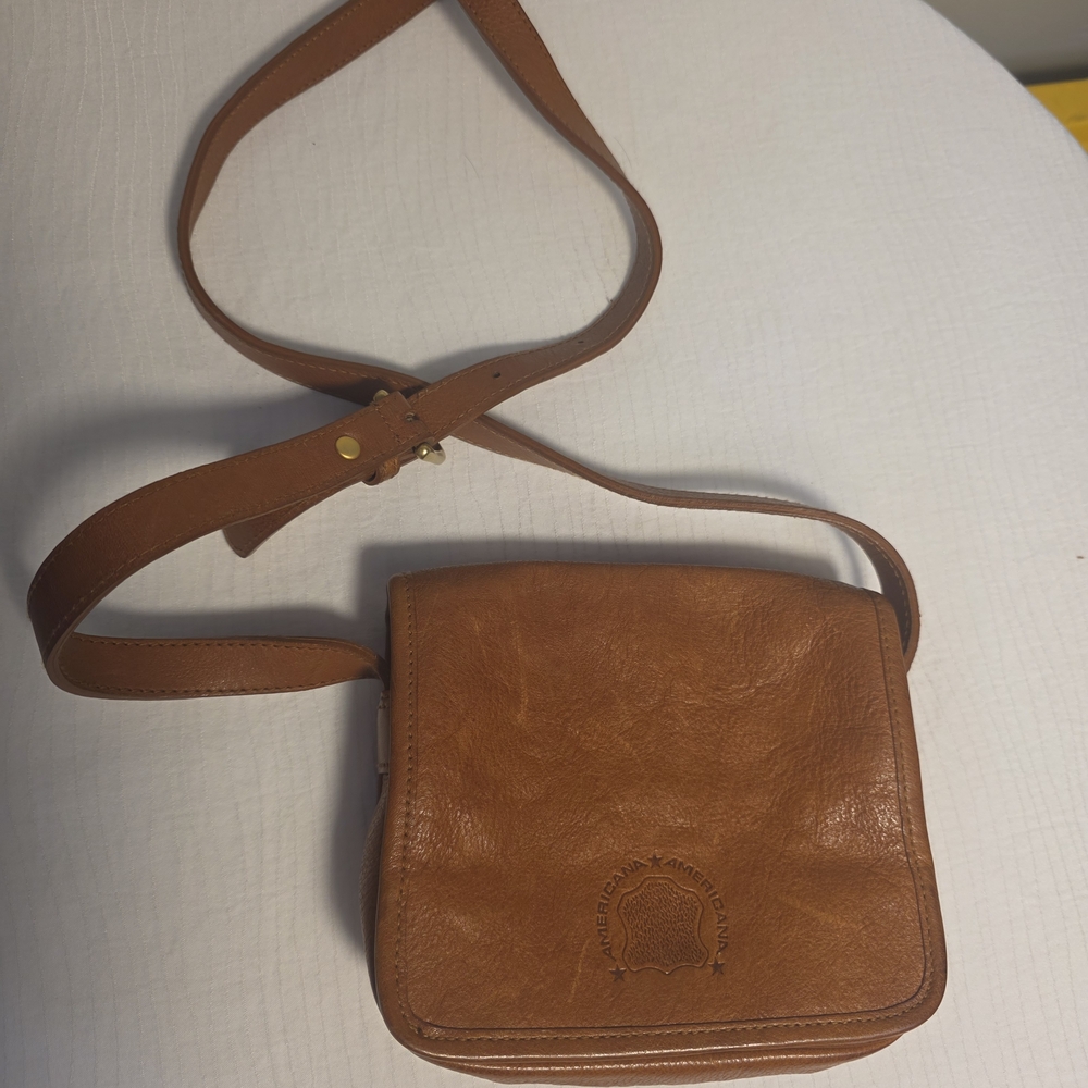 Americana by Sharif Leather Crossbody Bag – BrownBrown Leather Crossbody Bag